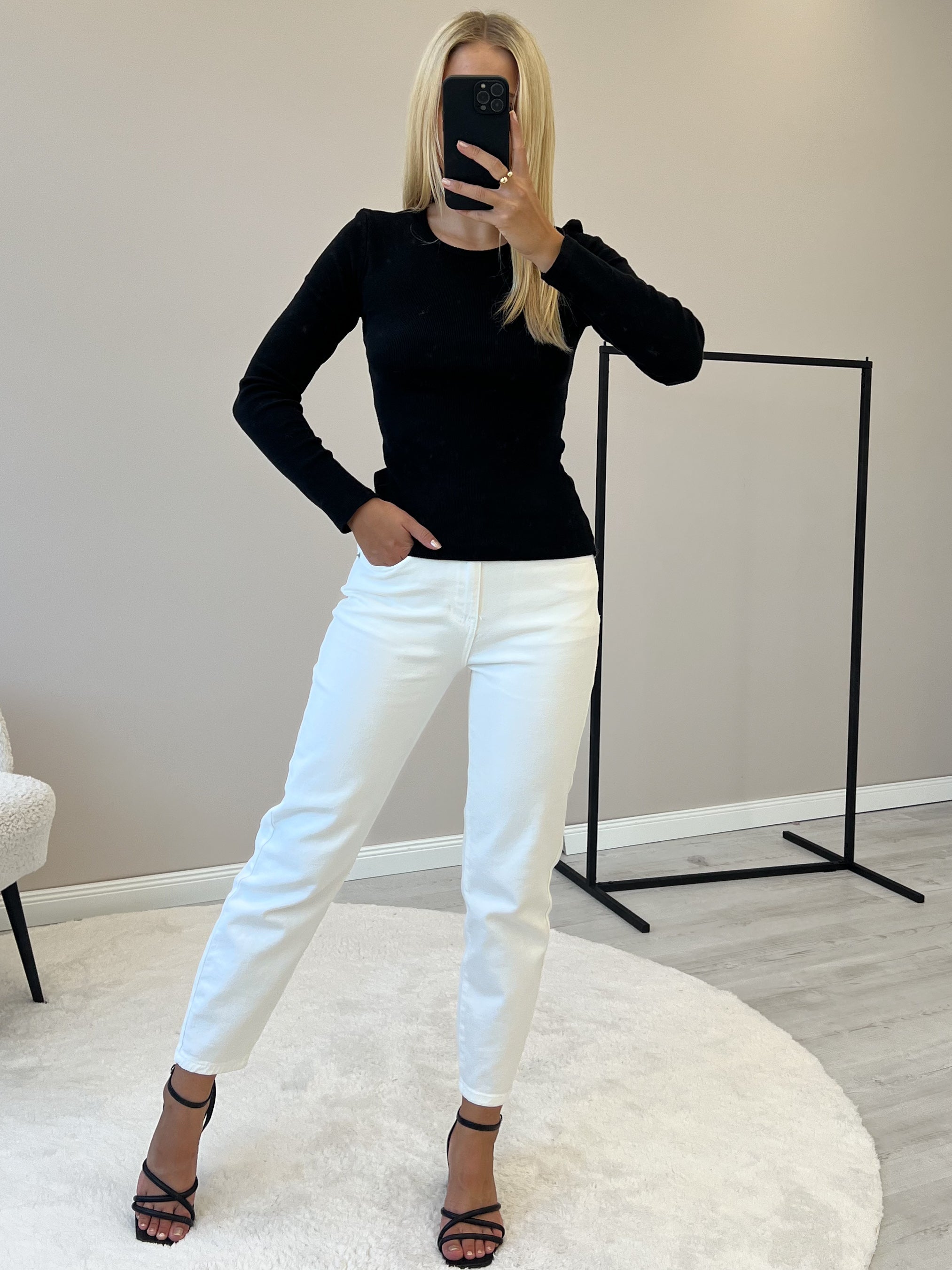 "Trapani" schönes Longshirt aus Baumwolle - schwarz