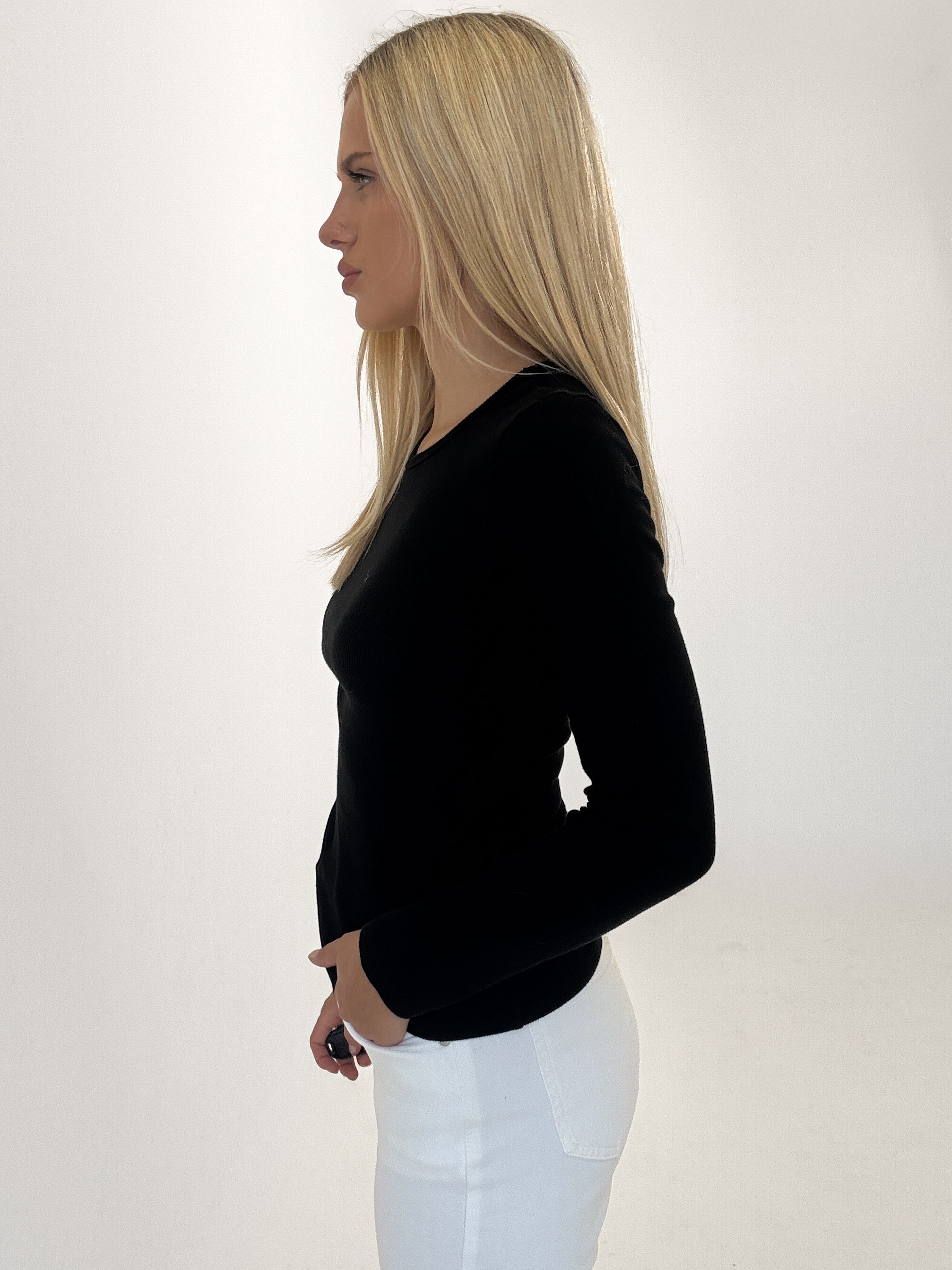 "Trapani" schönes Longshirt aus Baumwolle - schwarz