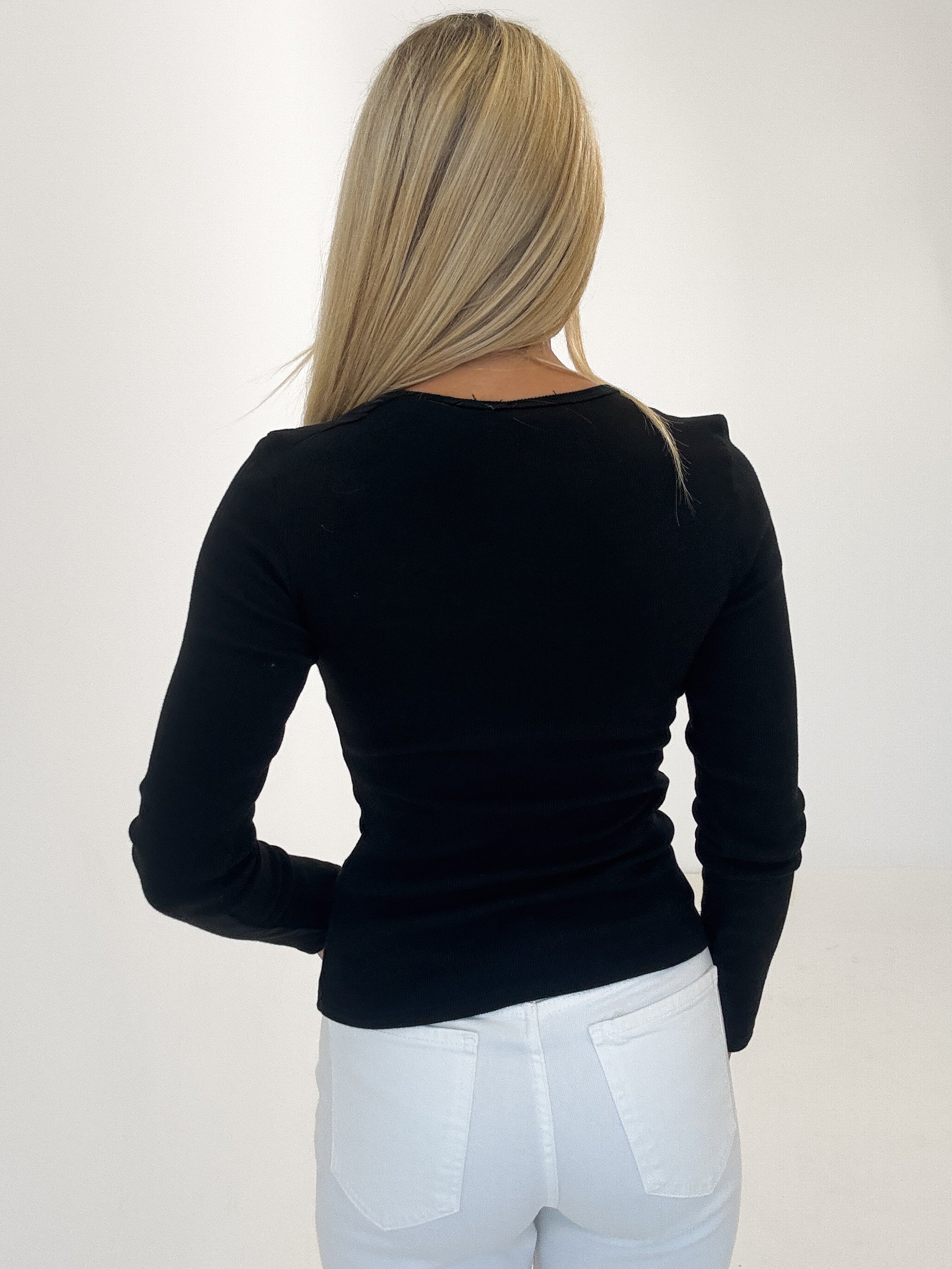 "Trapani" schönes Longshirt aus Baumwolle - schwarz
