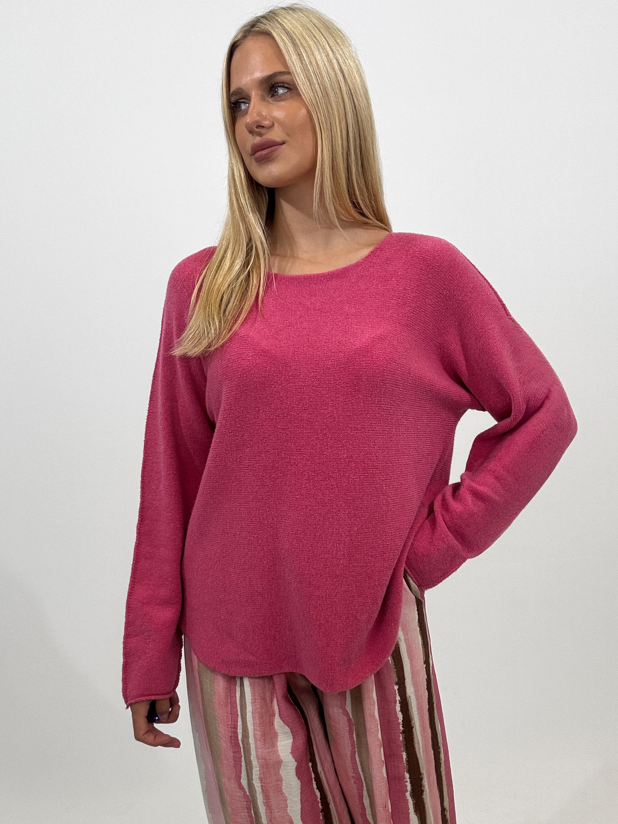 "Vicenza" weicher Pullover mit Viscose - beere