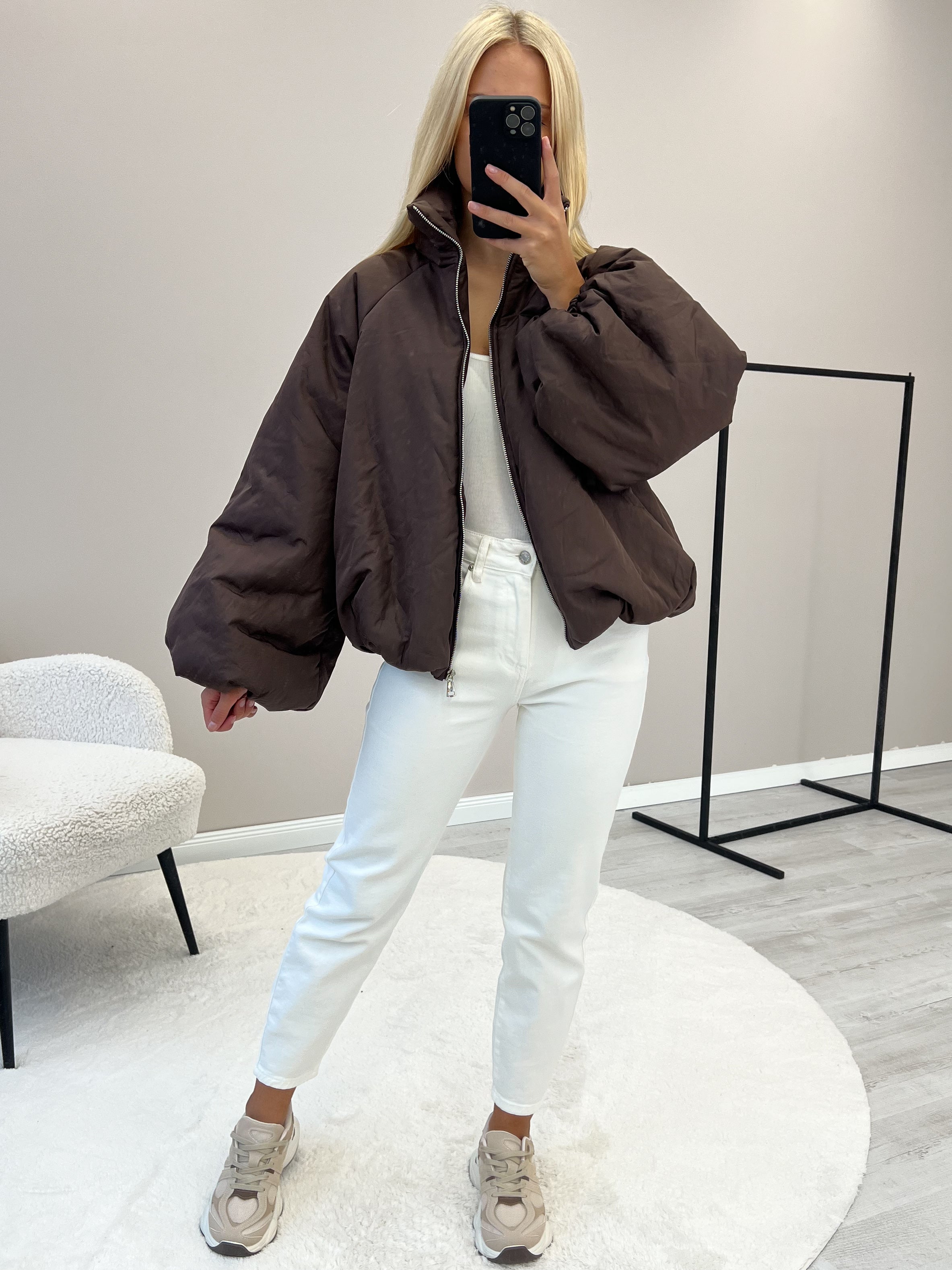 "Puffy" stylische Jacke - braun