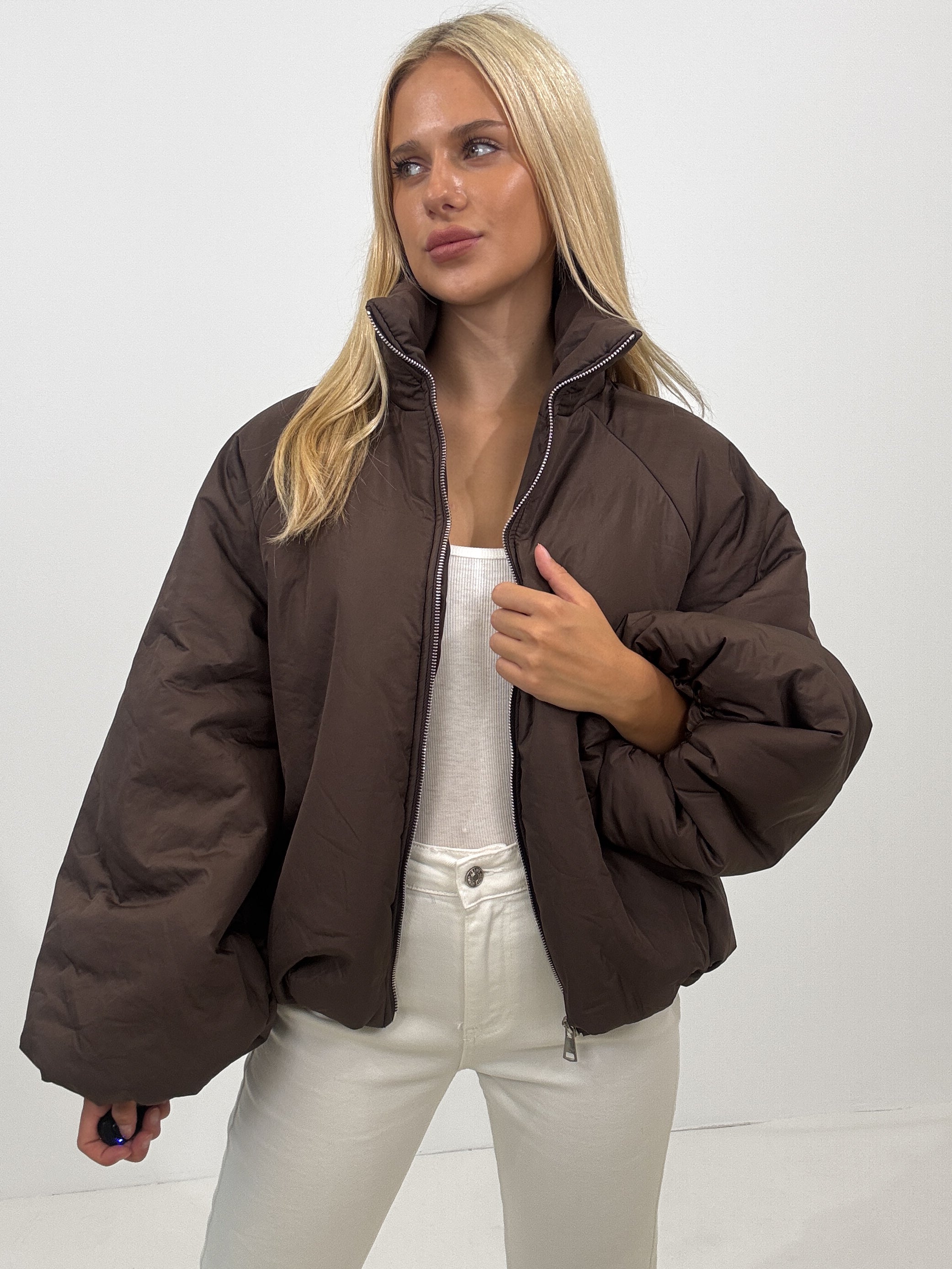 "Puffy" stylische Jacke - braun
