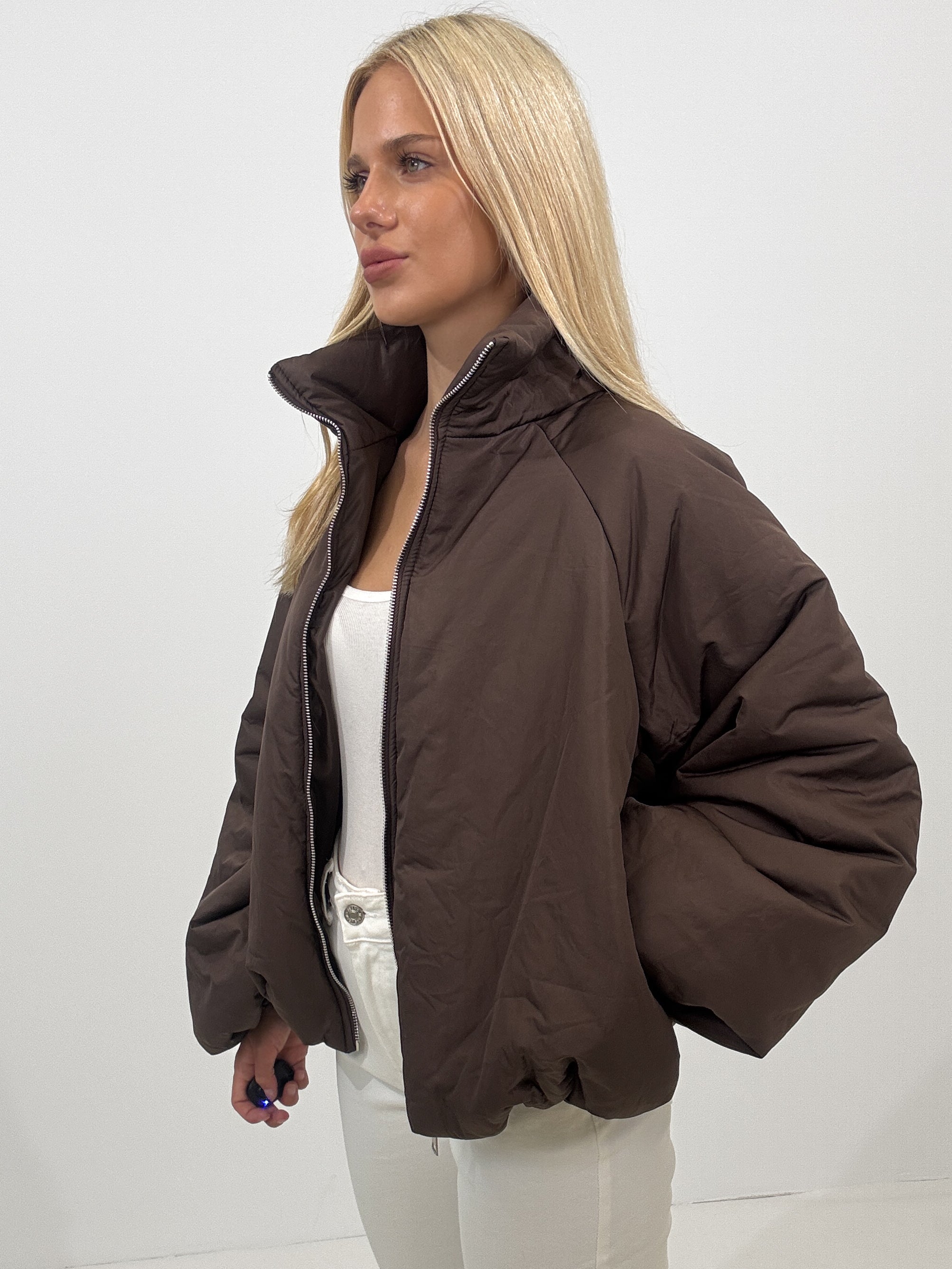 "Puffy" stylische Jacke - braun