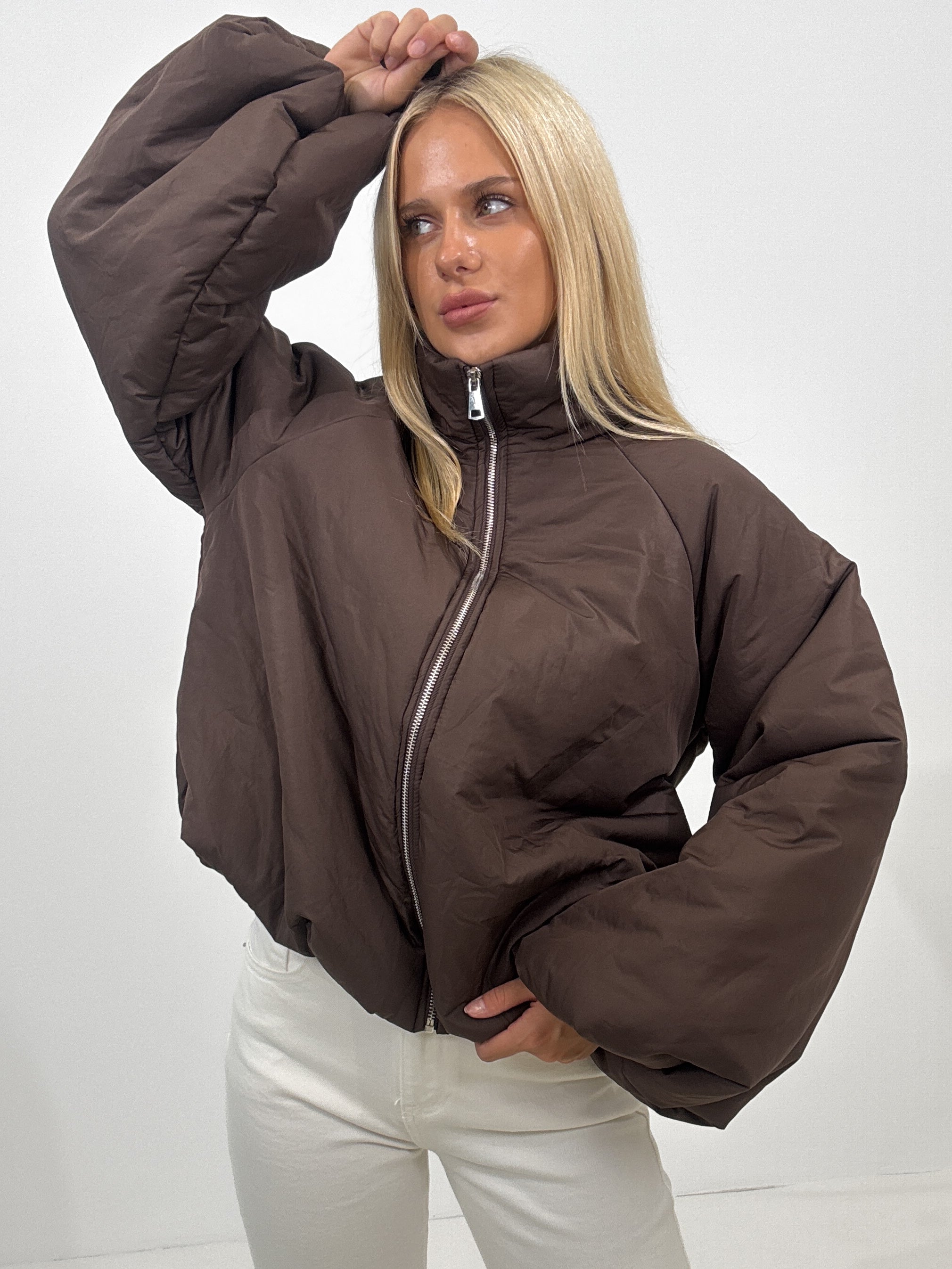 "Puffy" stylische Jacke - braun
