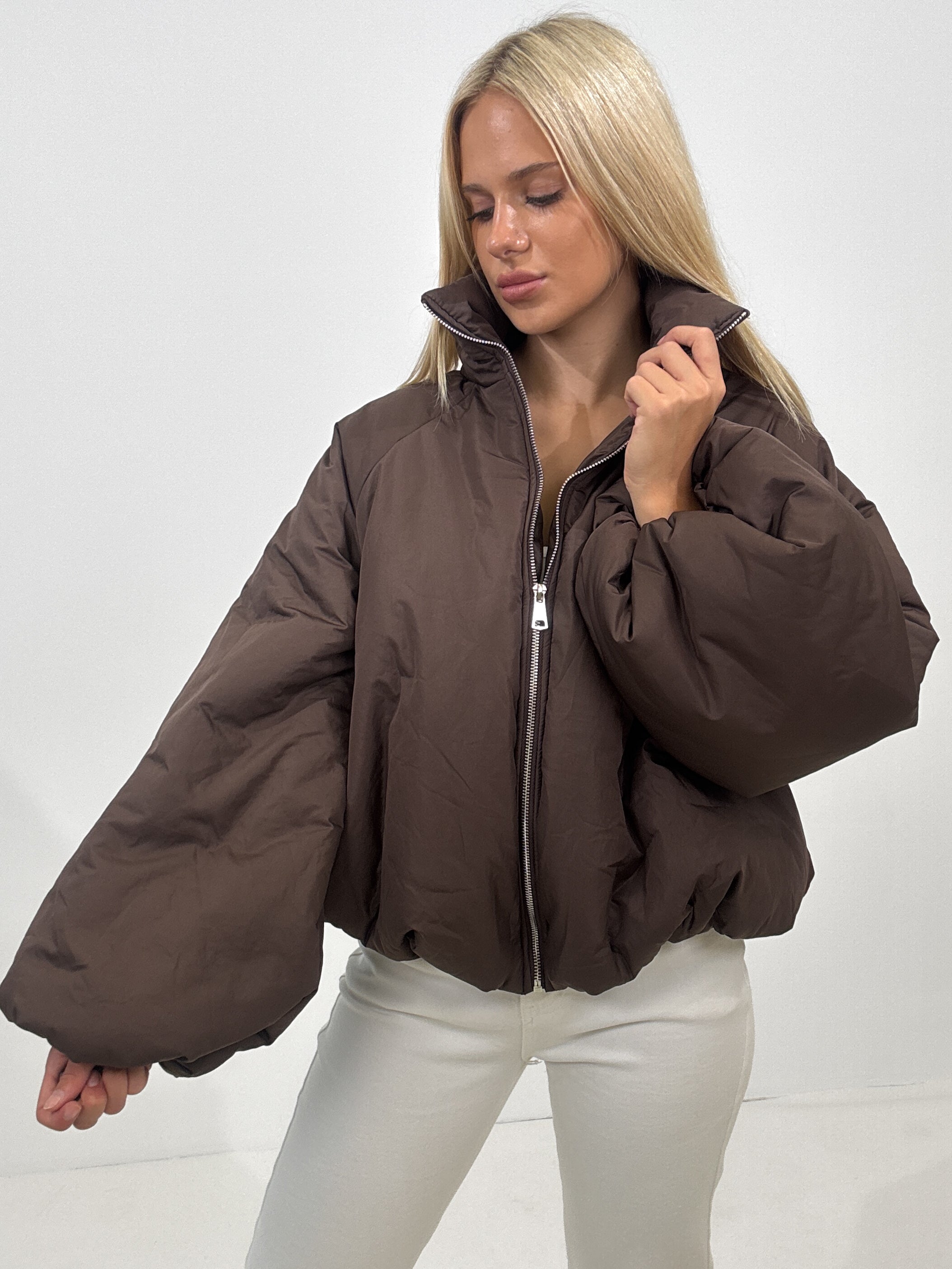 "Puffy" stylische Jacke - braun