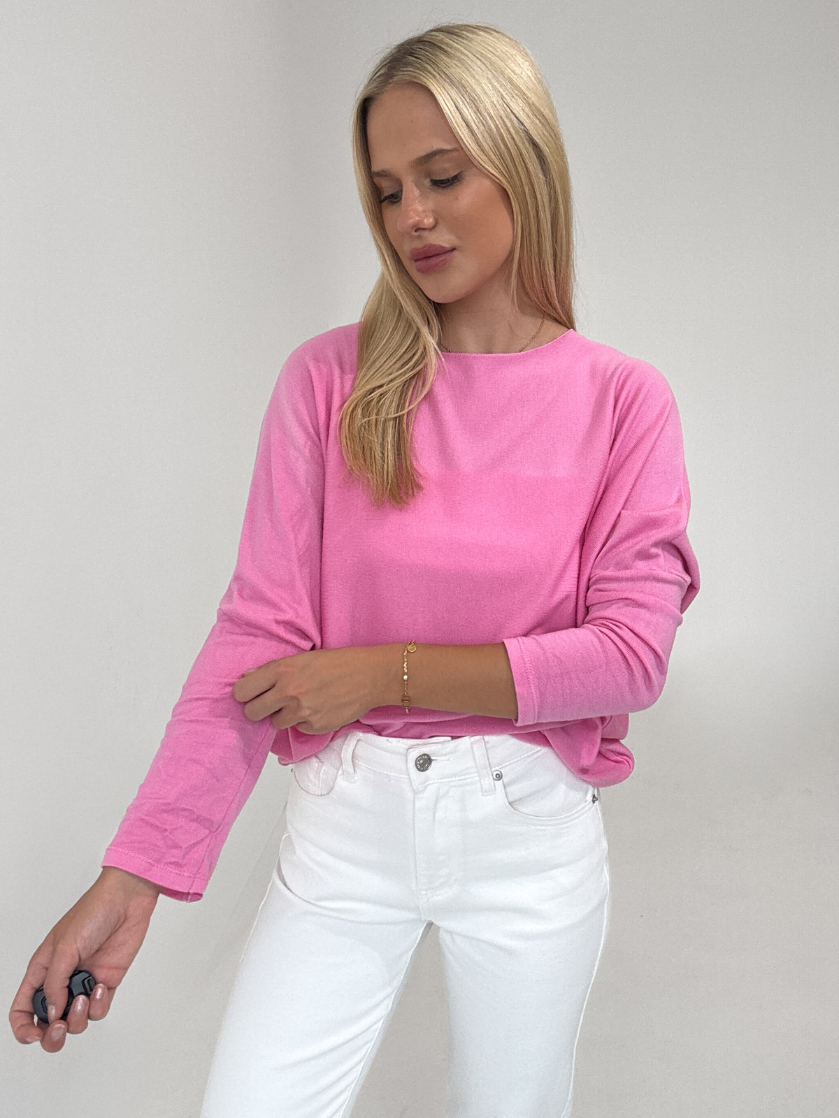 "Soft" weiches Longshirt aus Viscose & Lana Wolle - pink