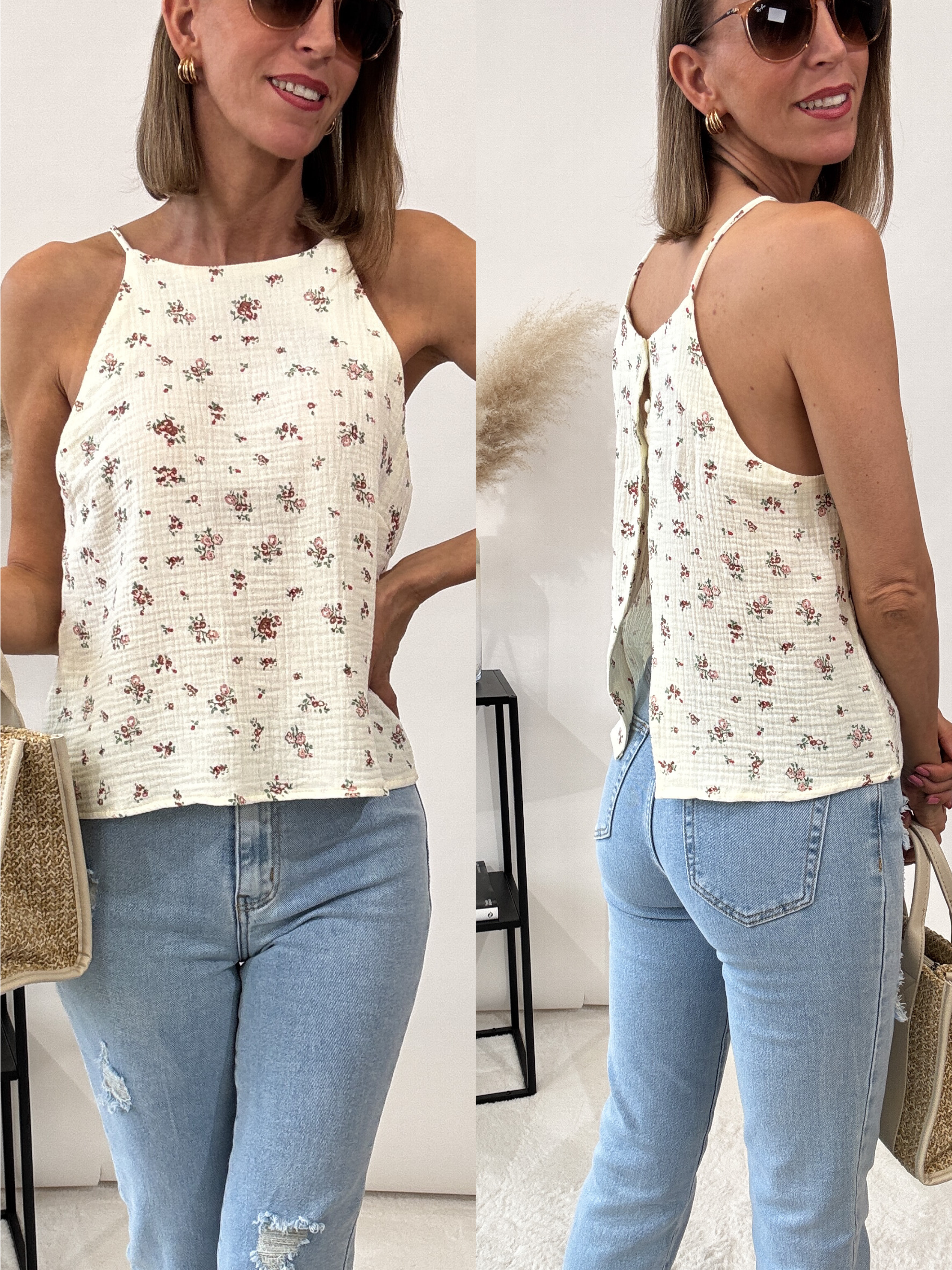 "Bloom" süßes Top - beige