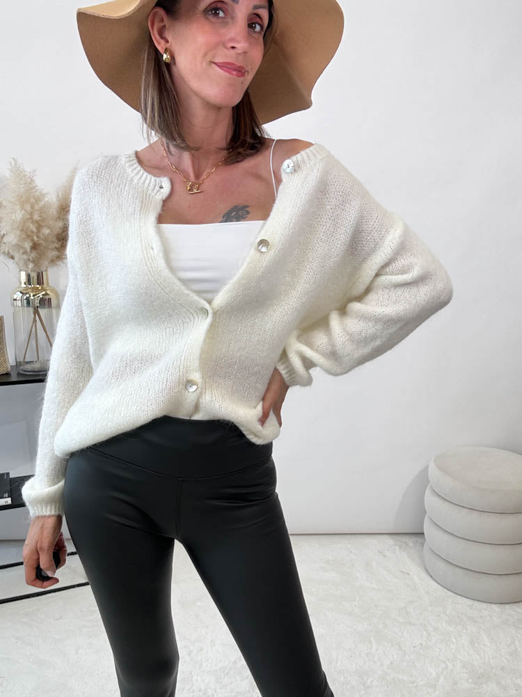 "Florida" kuscheliger Cardigan - creme