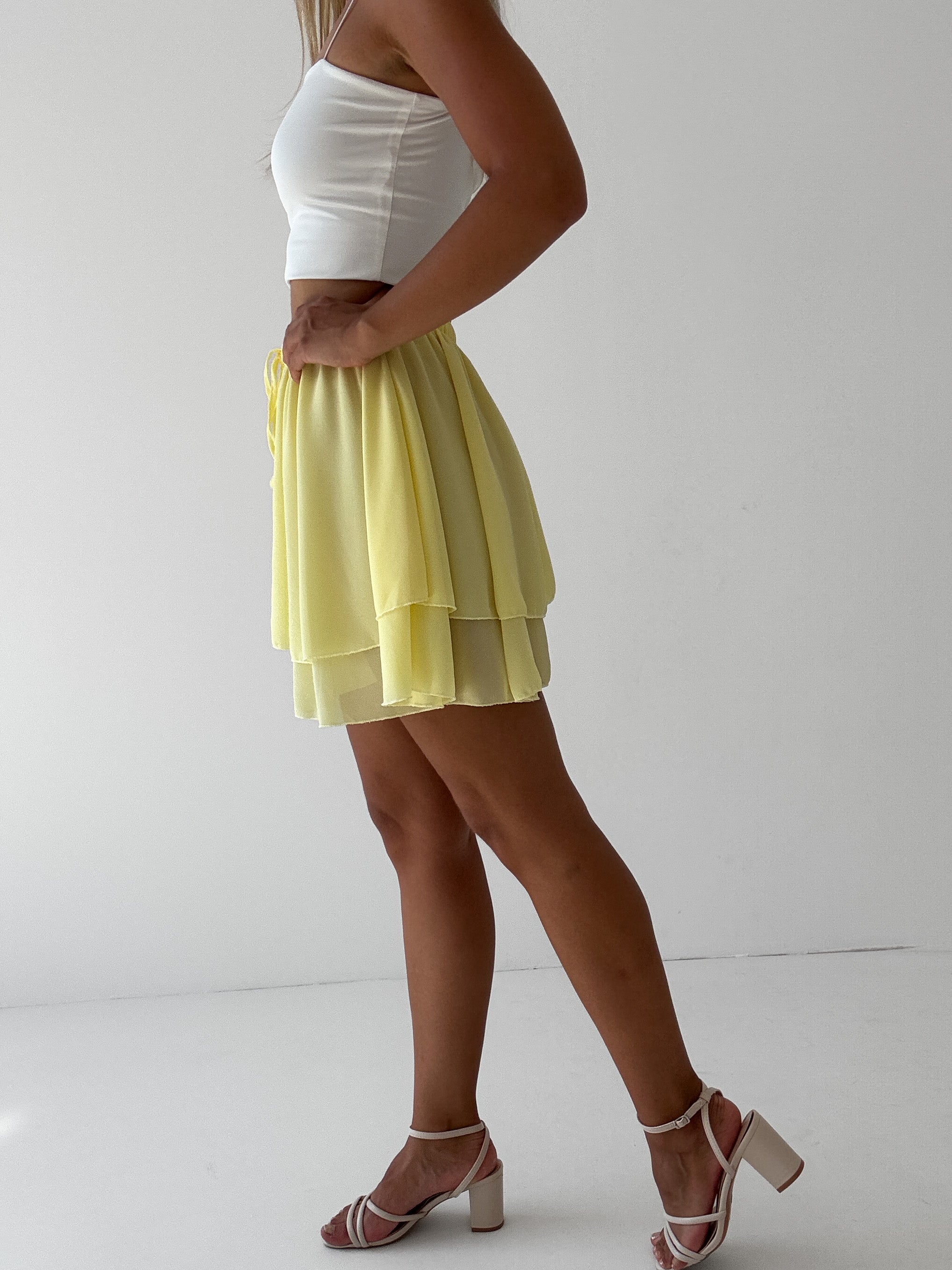 "Bella Skort" weicher Hosenrock - gelb