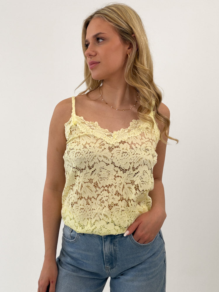 "New Lace" zartes Top aus Spitze - lemon ice