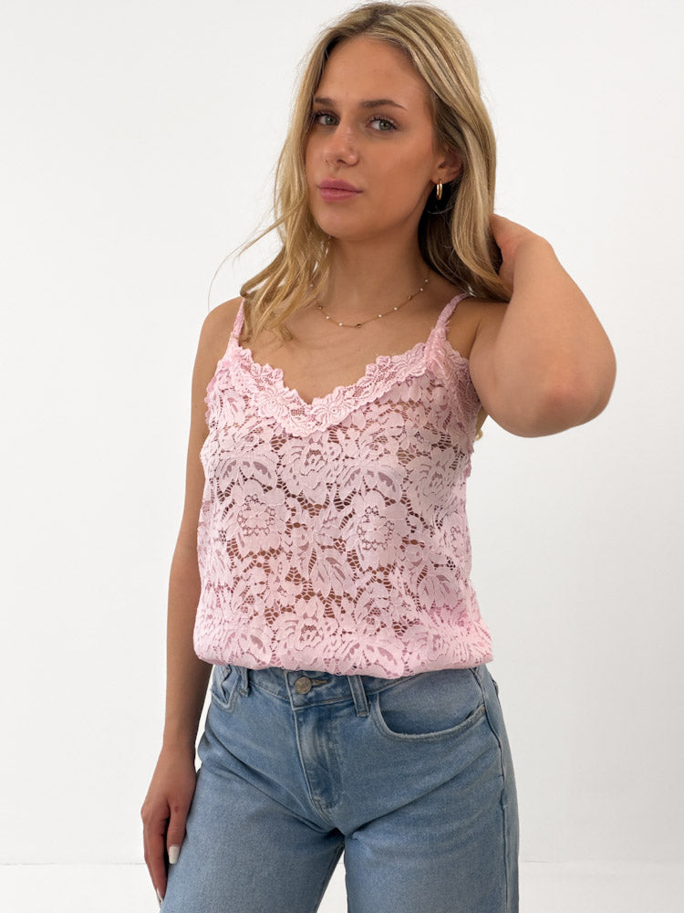 "New Lace" zartes Top aus Spitze - hellrosa