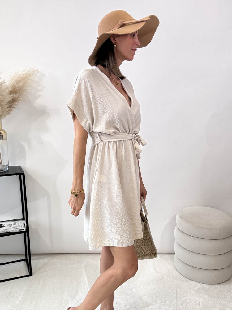 "Sunshine Midi" süßes Sommerkleid - beige