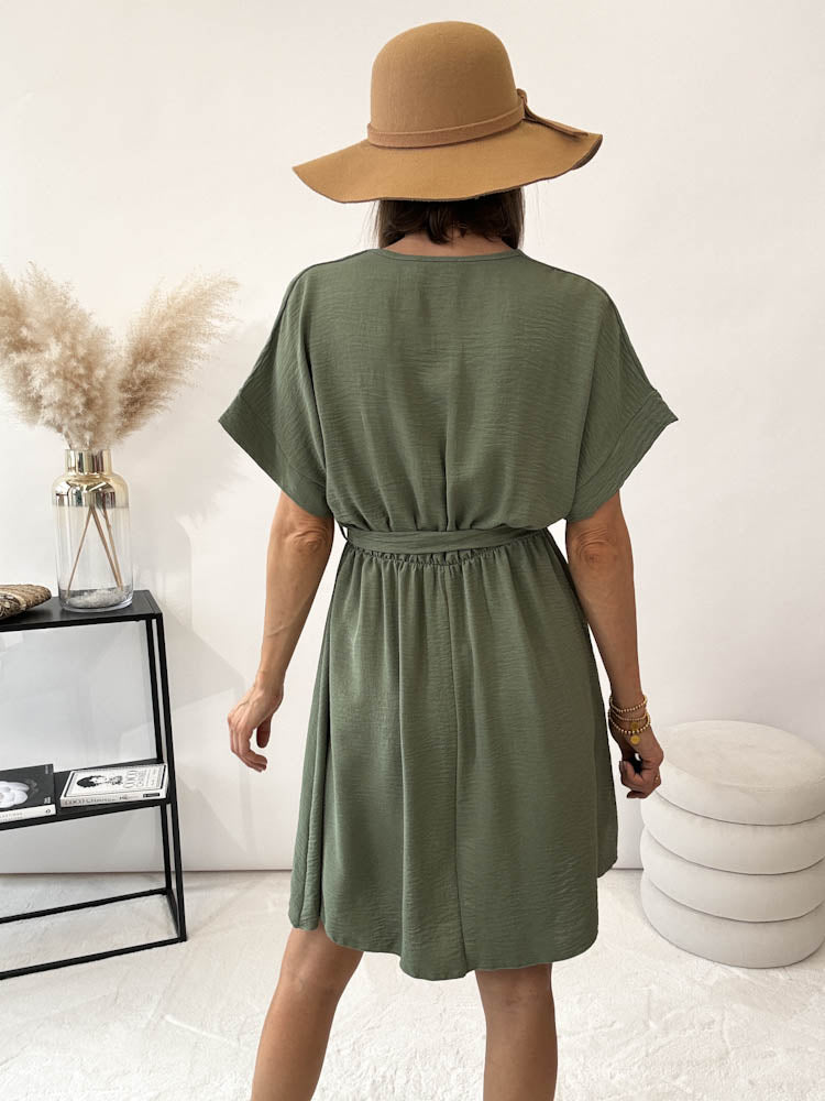 "Sunshine Midi" süßes Sommerkleid - matcha