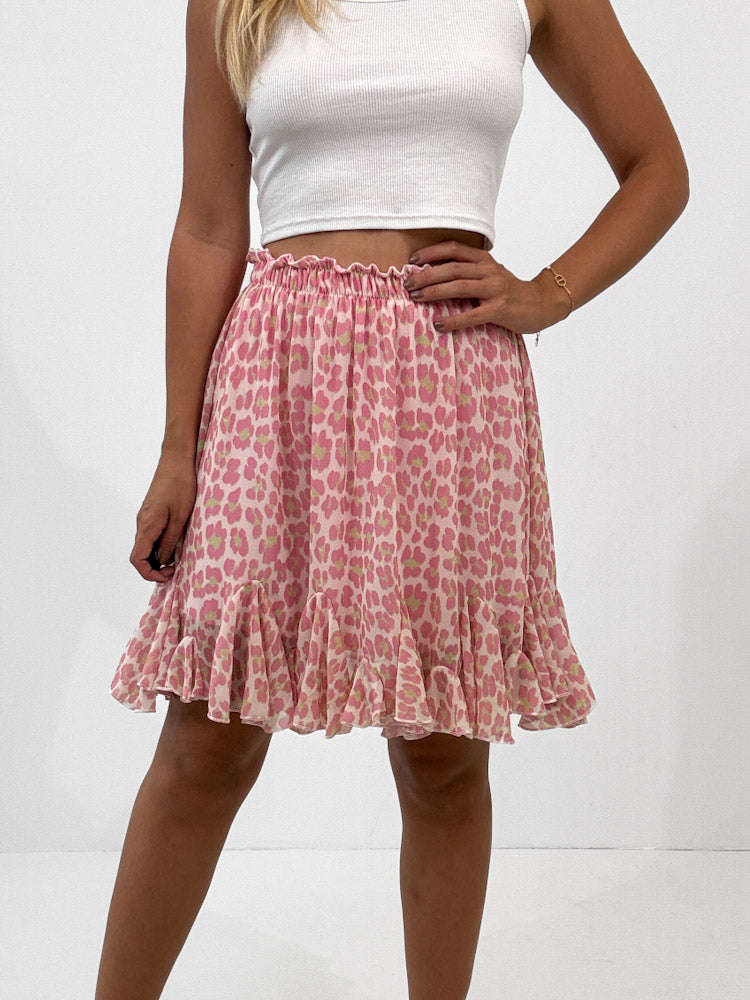 "Bella Leo" Rock aus Viskose - rosa/creme