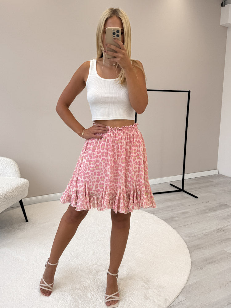 "Bella Leo" Rock aus Viskose - rosa/creme