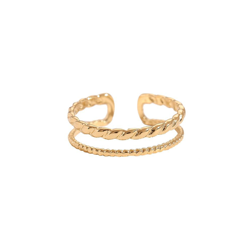 "Timeless Twice" stylischer Doppelring - gold
