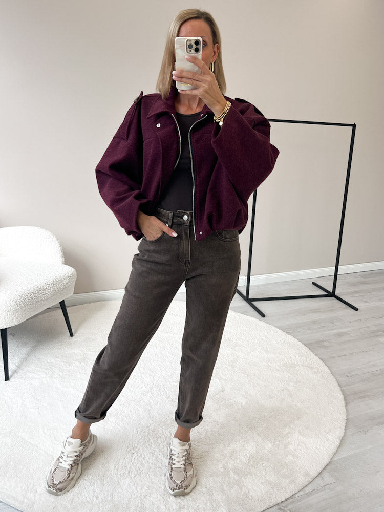 "New Mona" weiche Jacke - bordeaux