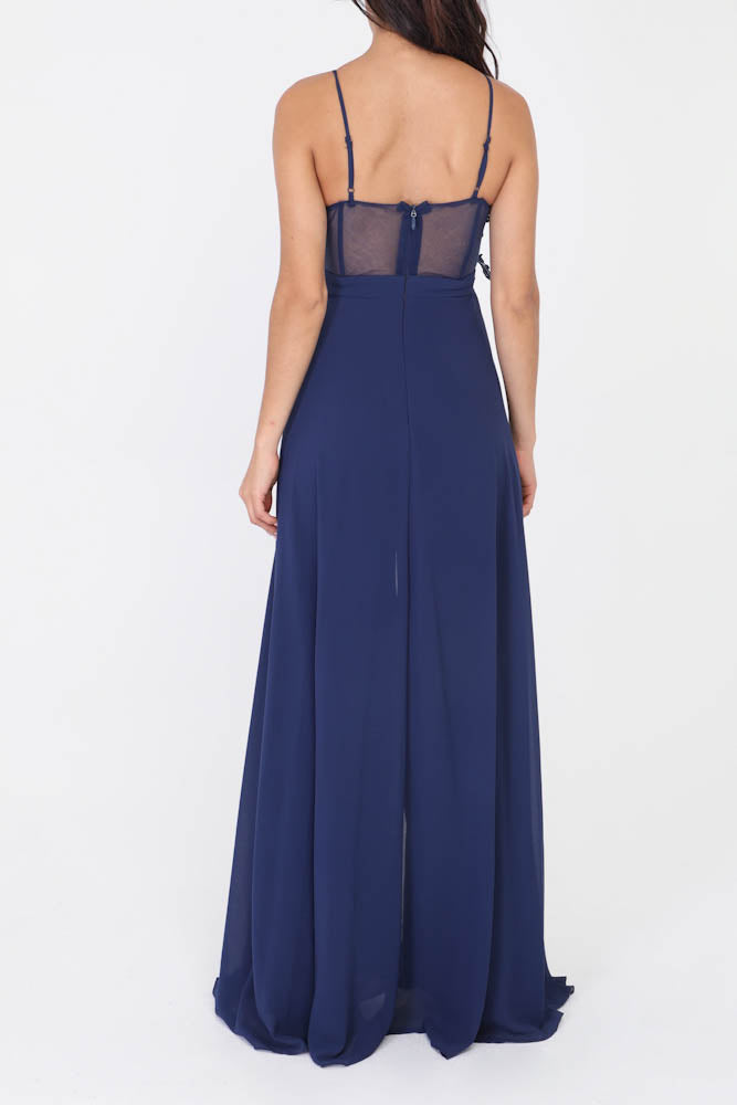 Langes elegantes Hosenkleid - marineblau