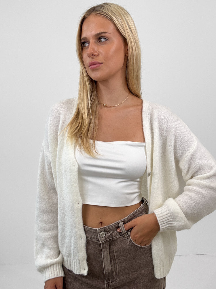 "Orlando V" kuscheliger Cardigan - creme