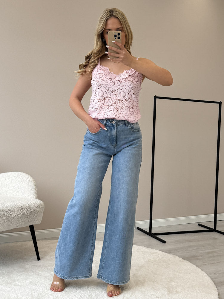 "New Lace" zartes Top aus Spitze - hellrosa