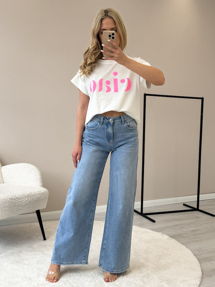 "Ciao 2.0" stylisches Shirt mit Statement - weiß