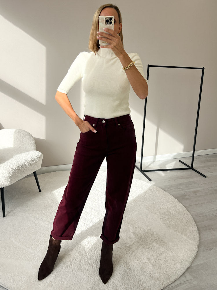"Bellara" Pulli mit Turtleneck aus Viscose & Lana Wolle - creme