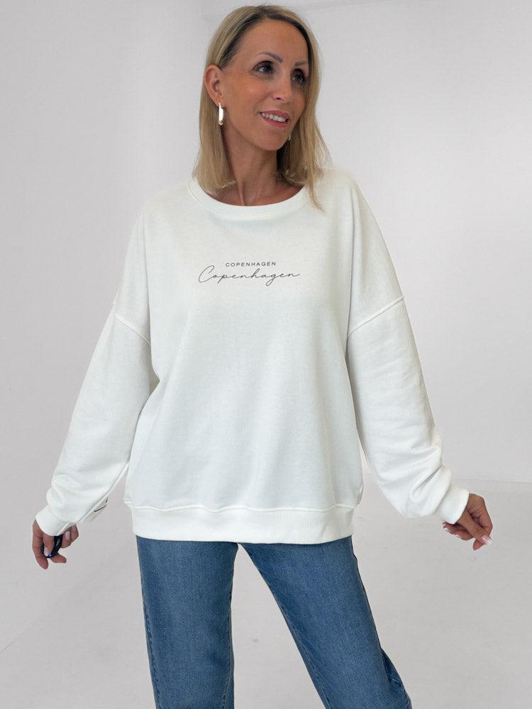 "Copenhagen" schönes Sweatshirt aus Baumwolle - weiß