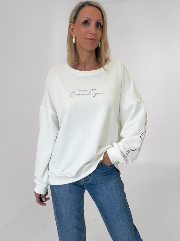 "Copenhagen" schönes Sweatshirt aus Baumwolle - weiß