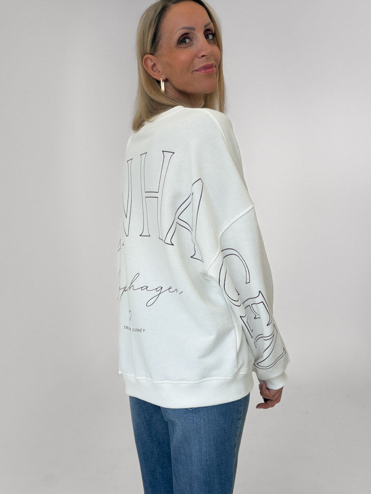 "Copenhagen" schönes Sweatshirt aus Baumwolle - weiß