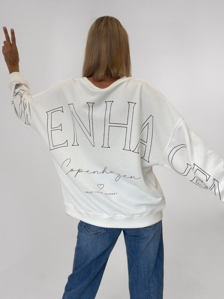 "Copenhagen" schönes Sweatshirt aus Baumwolle - weiß
