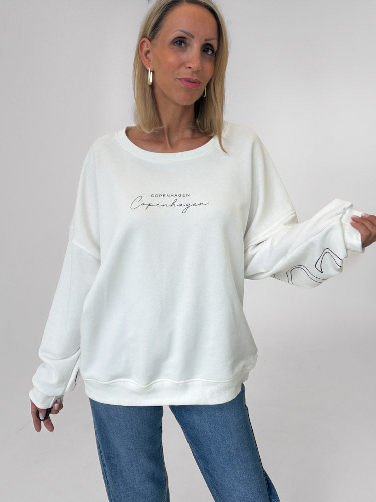"Copenhagen" schönes Sweatshirt aus Baumwolle - weiß
