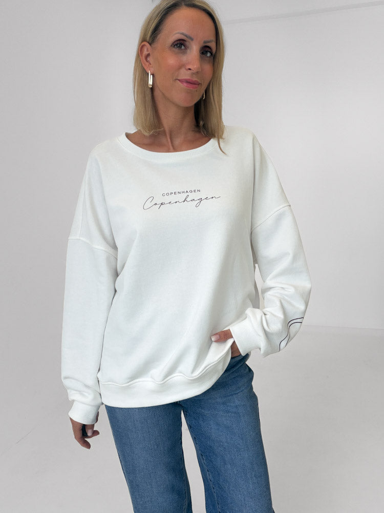 "Copenhagen" schönes Sweatshirt aus Baumwolle - weiß