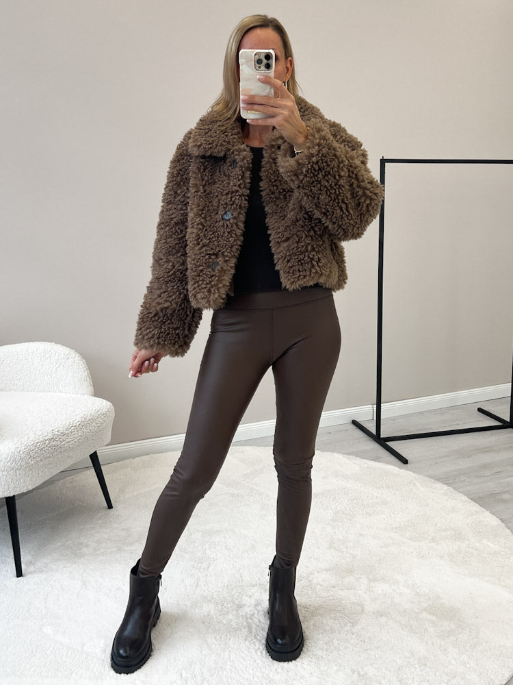 "Fluffy" kuschelige Jacke - hellbraun