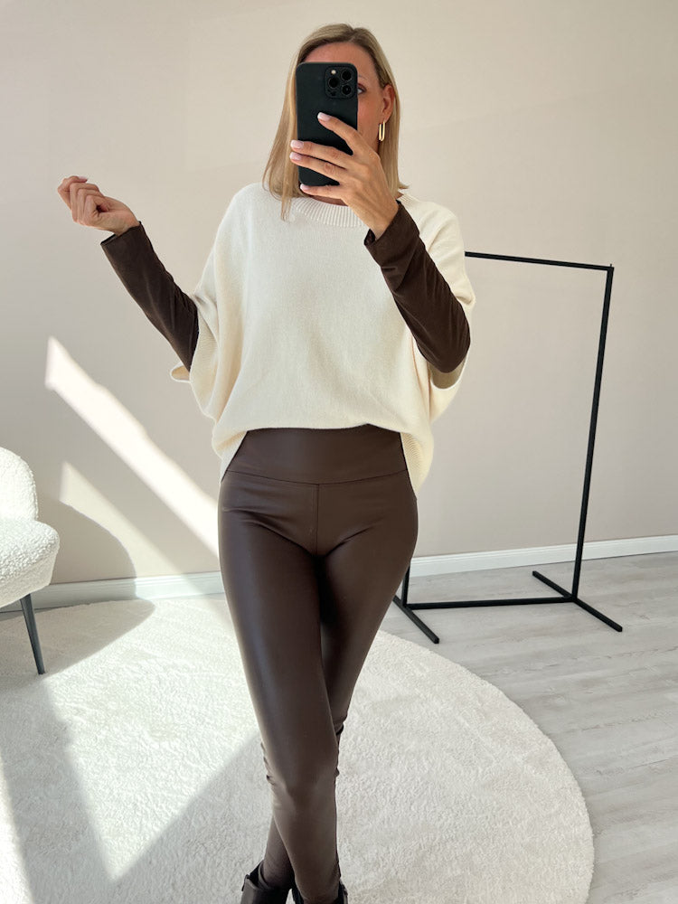 "Como" kuscheliges Cashmere Longshirt - braun