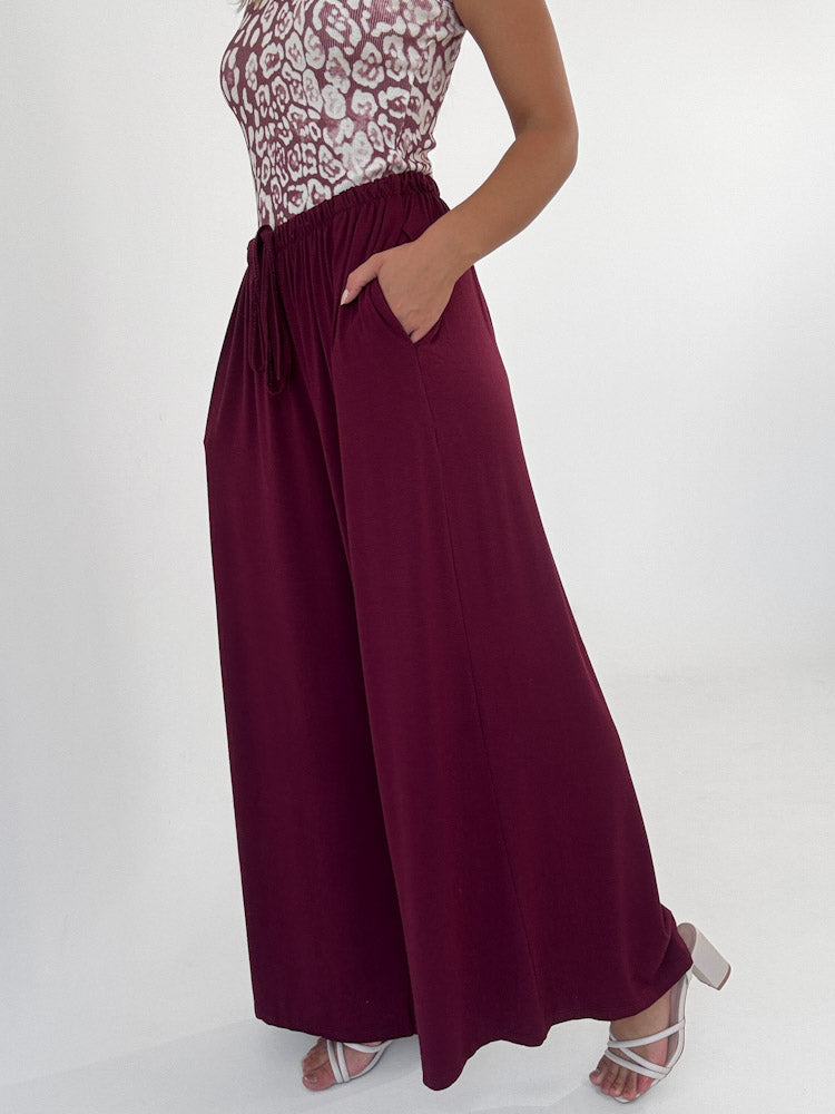 "Pienza" weiche Hose aus Viscose - bordeaux