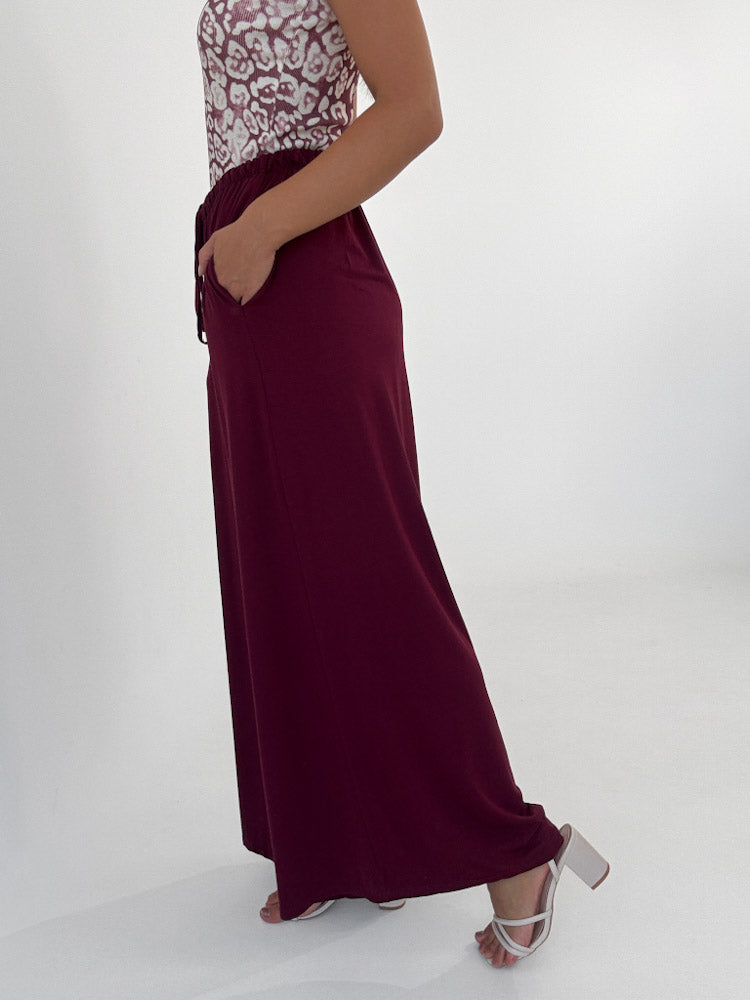 "Pienza" weiche Hose aus Viscose - bordeaux