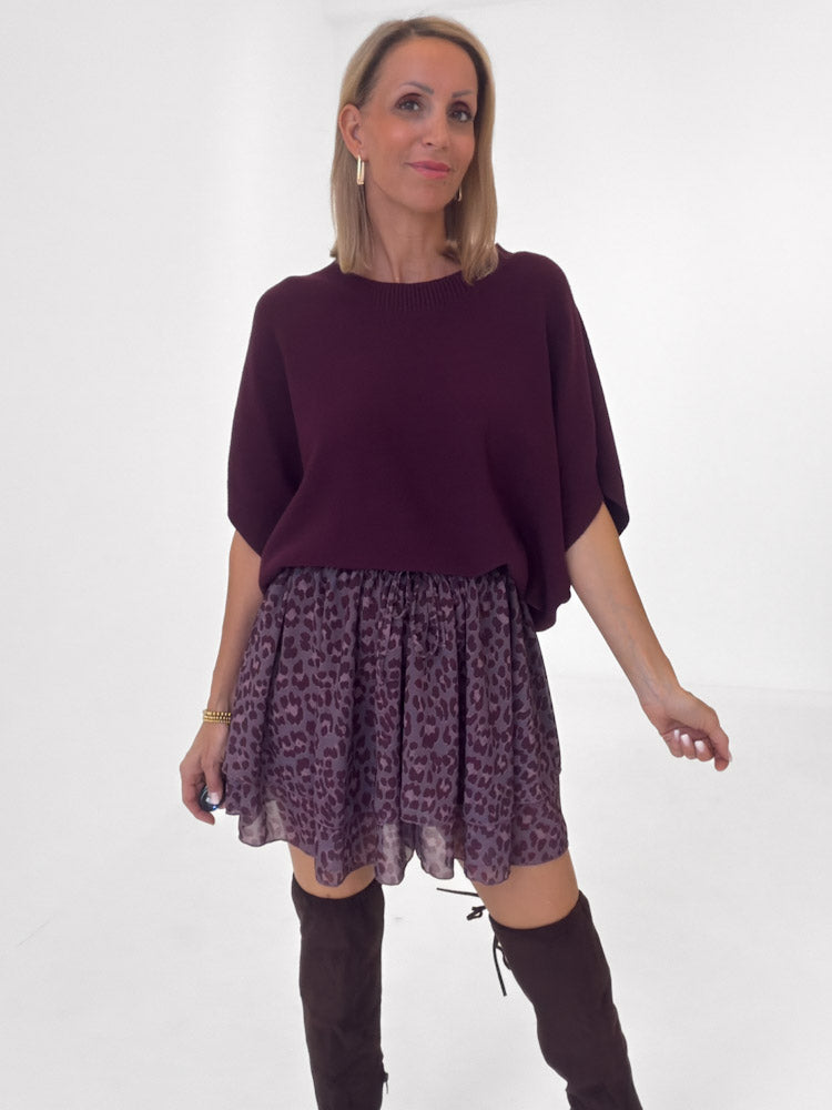 "Bella Skort Leo" weicher Hosenrock - bordeaux