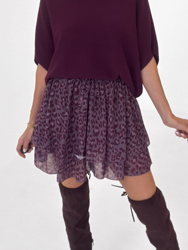 "Bella Skort Leo" weicher Hosenrock - bordeaux