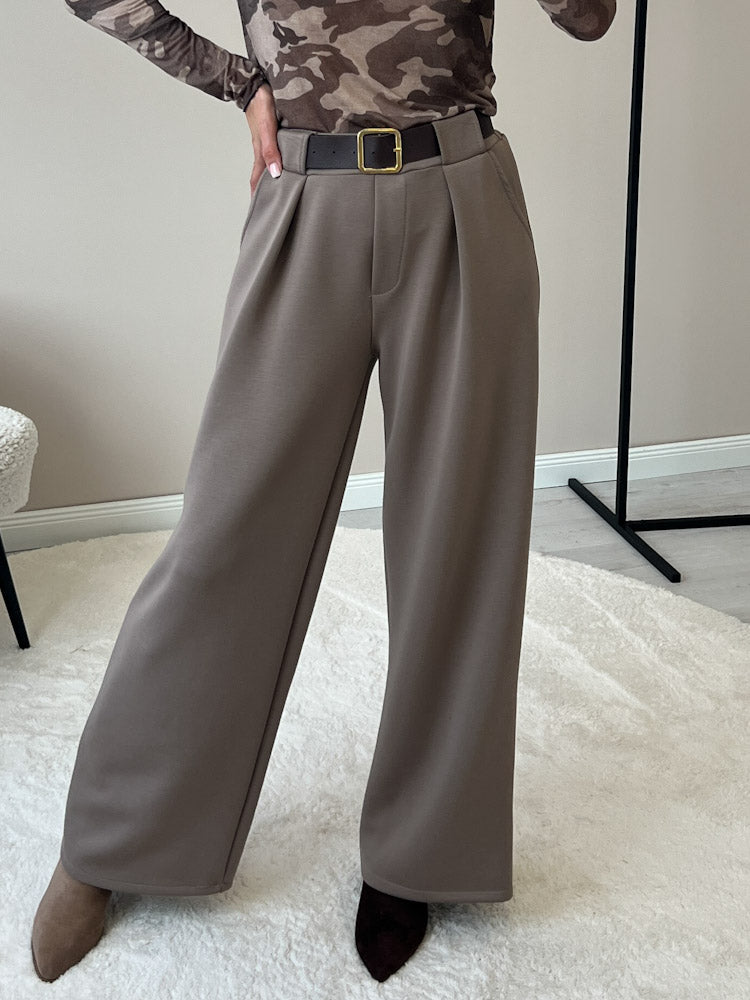 "Pari" Butterstoff Hose aus Viskose - mocca