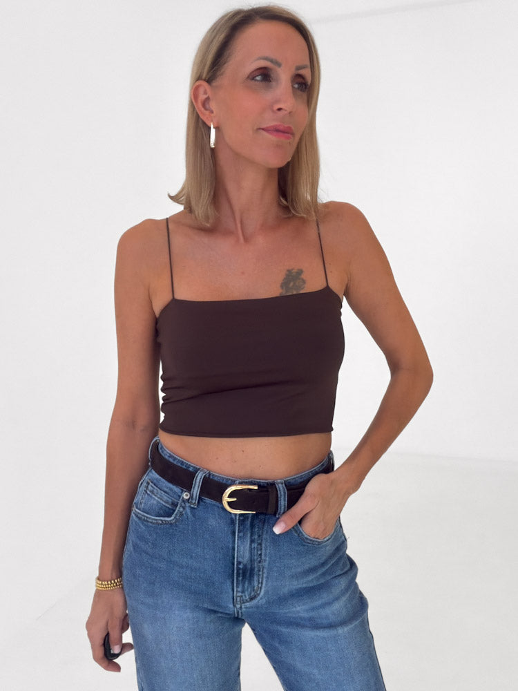 "Vero" Gürtel aus Echtleder - dunkelbraun