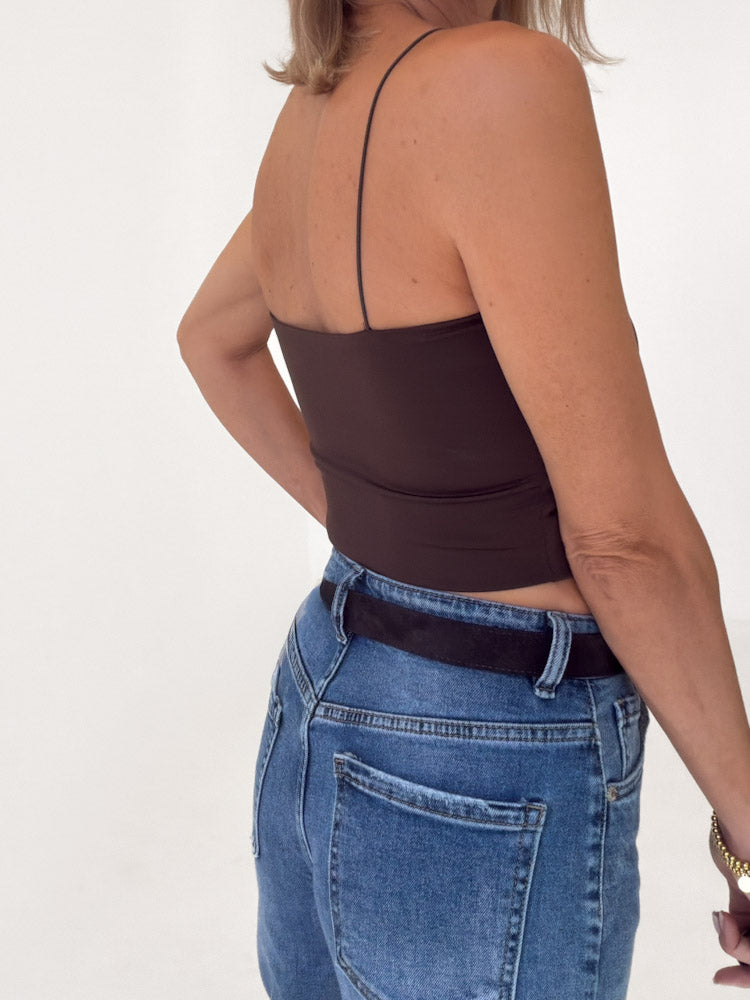 "Miami" Crop Top - braun