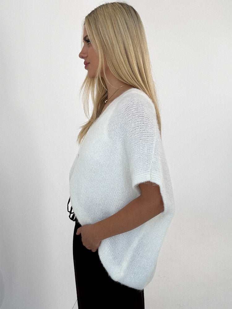 "Florida Vest" kuscheliger Cardigan mit Lana Wolle - creme