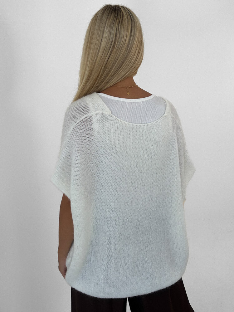 "Florida Vest" kuscheliger Cardigan mit Lana Wolle - creme