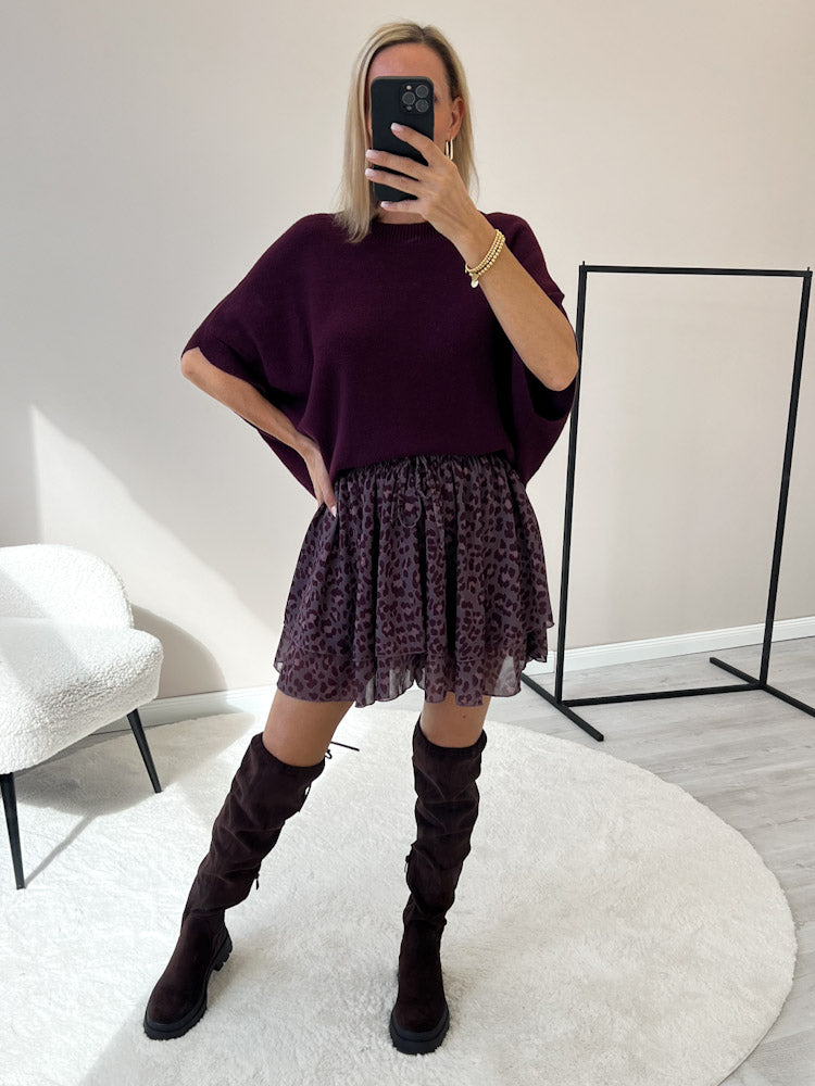 "Bella Skort Leo" weicher Hosenrock - bordeaux