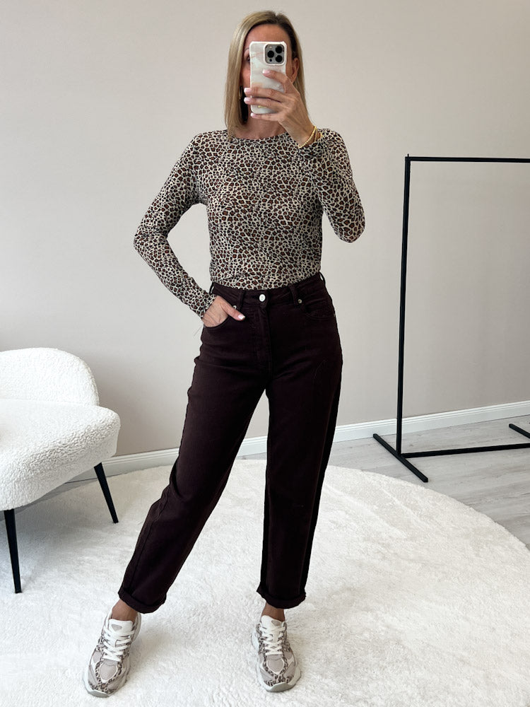 "Wild Crush" stylisches Mesh Longshirt - beige
