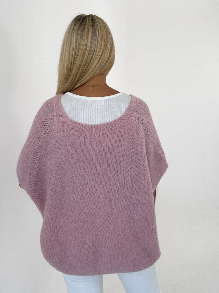 "Florida Vest" kuscheliger Cardigan mit Lana Wolle - softrosa