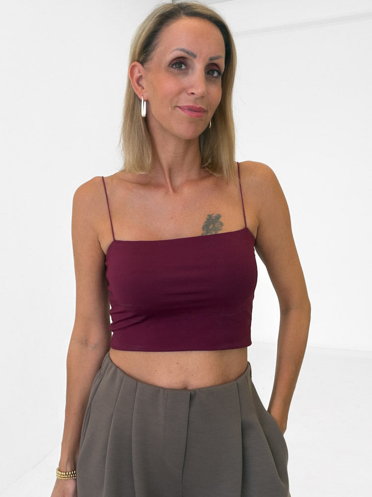 "Miami" Crop Top - bordeaux