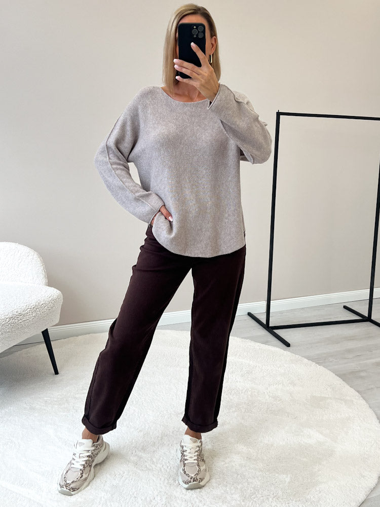 "Vicenza" weicher Pullover mit Viscose - mocca