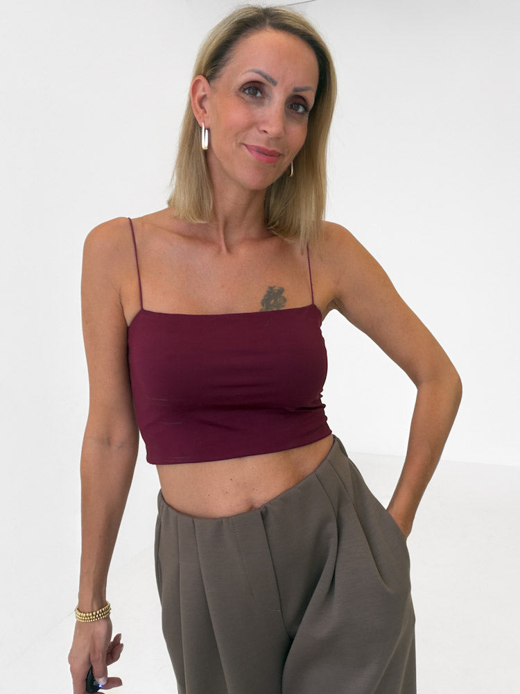 "Miami" Crop Top - bordeaux