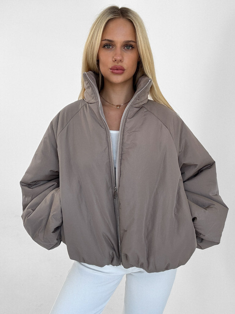 "Puffy" stylische Steppjacke - mocca